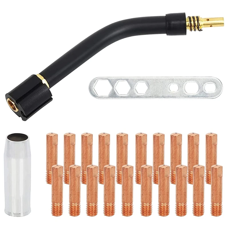 GTBL 20Pcs 0.8Mm MIG Welding Nozzles For 15AK MIG/ Contact Pipe With 1 Gas Nozzle, 1 Tool And 1