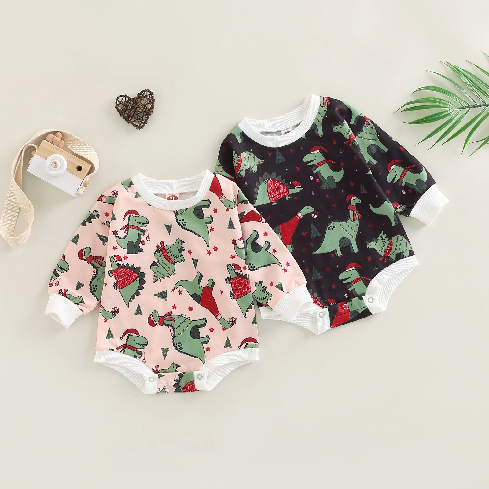 Fashion Christmas Baby Rompers 0-24M Toddler Newborn Infant Boys Girls Cotton Cartoon Print Long Sleeve Xmas Jumpsuits Clothes