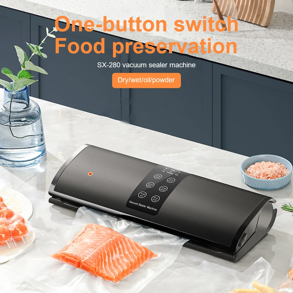 Macchina confezionatrice elettrica per alimenti sottovuoto per la cucina di casa, sacchetti salva-alimenti, sigillatura sottovuoto commerciale di alimenti da 280 mm_voghion.com