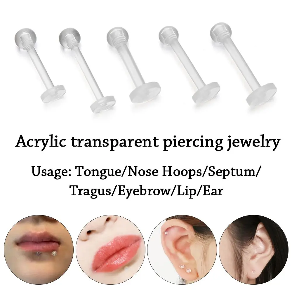 PiercingtransparenteInvisibleparalabioLabretStudBarretenedor