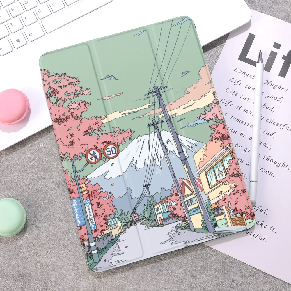 Funda Con Dibujo De Anime Para Ipad Air 4, Carcasa Con Portalápices Para Mini 6 Pro 11, 2021, 12,9, 10,5, 9. ª Generación, 8. ª, 7. ª, 6. ª, 5, 10,2