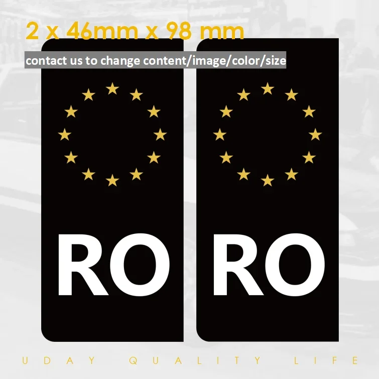 Finest Folia 2 X License Plates, Stickers, Perfect Fit For EU Field, 11 X 5cm, Design Stickers For License Plate, Foil, Car, Black Or With Flag, Car Wash Safe R059 (18 - View #4