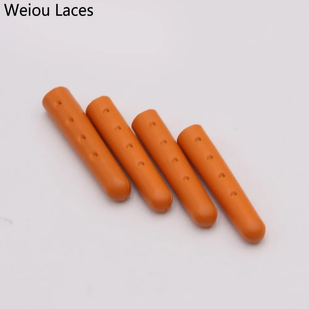 Weiou (100pcs/25sets) 4x23mm Painting Fluorescent Yellow Tips Fashion Matt Metal Aglets For Clothing Shoestring DIY Bullet Head