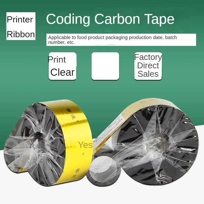 

Enhanced Mixed Base Carbon Coding Carbon Tape 30 33 35 55mmx600m Food Production Date Product Packaging Film Ribbon Roll