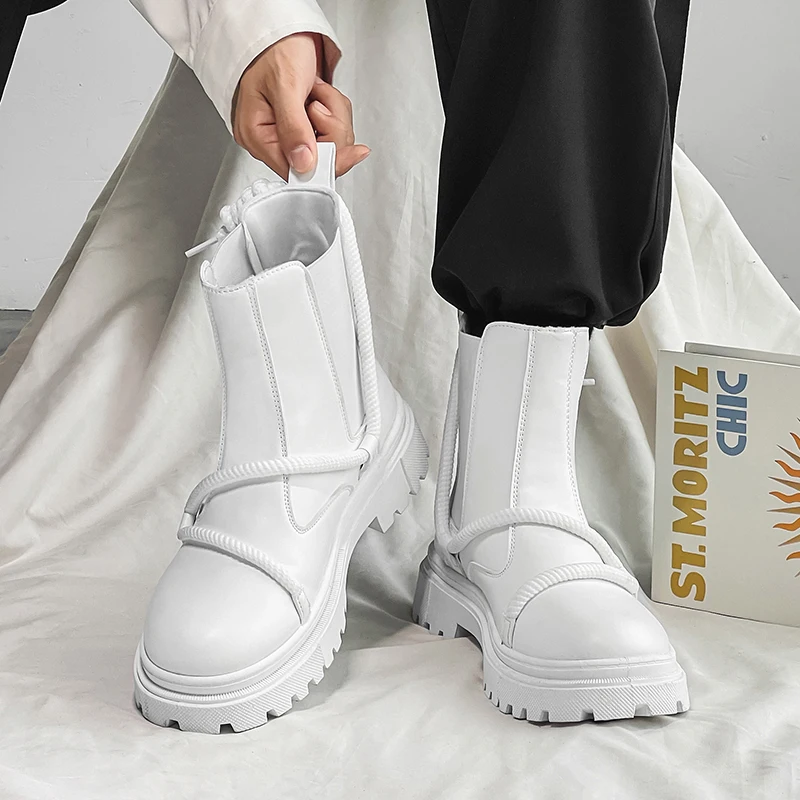 Heren Casual Laarzen Slip Resistent Lichtgewicht Rijlaarzen Vintage