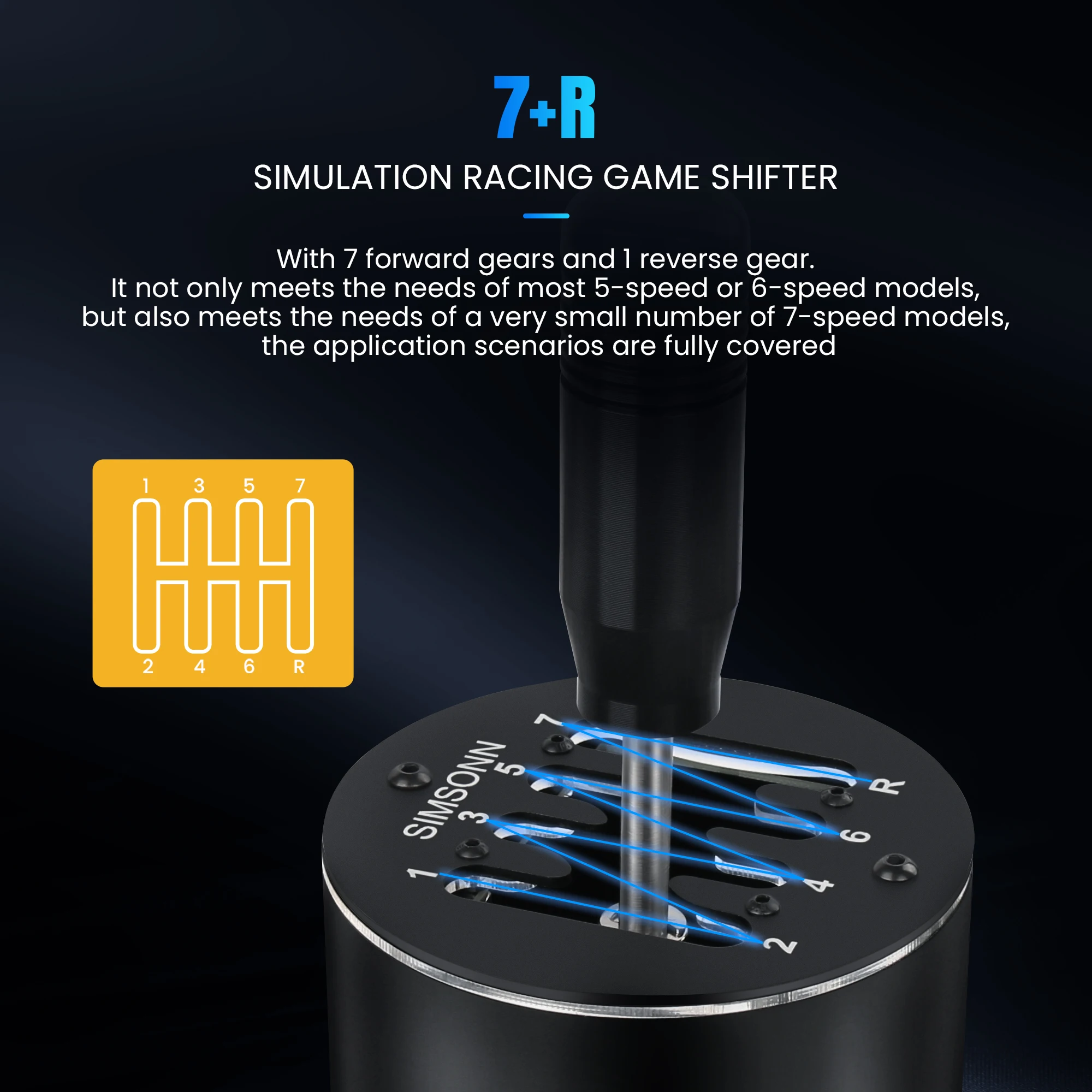 Simracing Shifter For Logitech G27 G29 G25 G920 Thrustmaster T300RS/GT Shift for Simulation Sim Racing Game SIMSONN H Gear 7 + R racing gear shifter