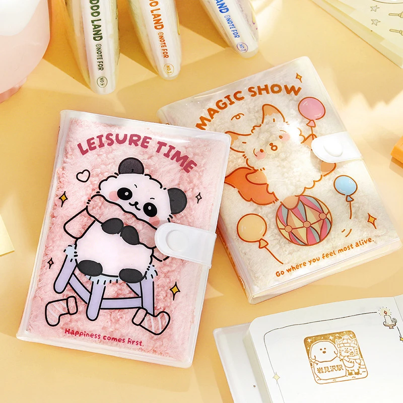 Kawaii Mini Notebook Kids Cute Cartoon Notebook Fashion Creative Handbooks Colorful Page Pocket Notepad Student Stationery