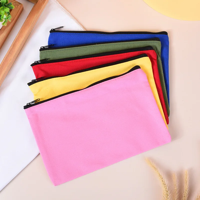

Women's Canvas Colorful Makeup Bag for Convenient Travel and Storage Small Mouth Red Bag Zipper Bag Handheld Bag