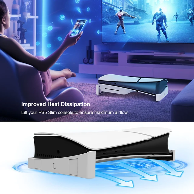 Base Stand Holder Space Saving Horizontal Stand with Anti-Slip Mads Display  Stand for Playstation 5 Slim Disc & Digital Edition