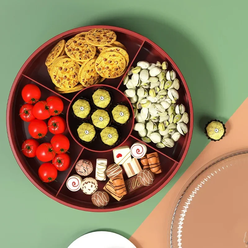 Fruit Plate Dried Fruit Tray Light Creative Food Grade Double Layer Storage Box Lid Household Snack Candy Dried