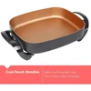 Professional Non-stick Copper Electric Skillet Jumbo, Deep Dish with Tempered Glass Vented Lid, Upgrade Thermostat 2