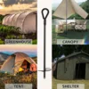 4Pcs Ground Anchors 18inch Spiral Earth Anchors Kit Heavy Duty Metal Ground Anchor with Removable Round Ring Ground Stakes 5