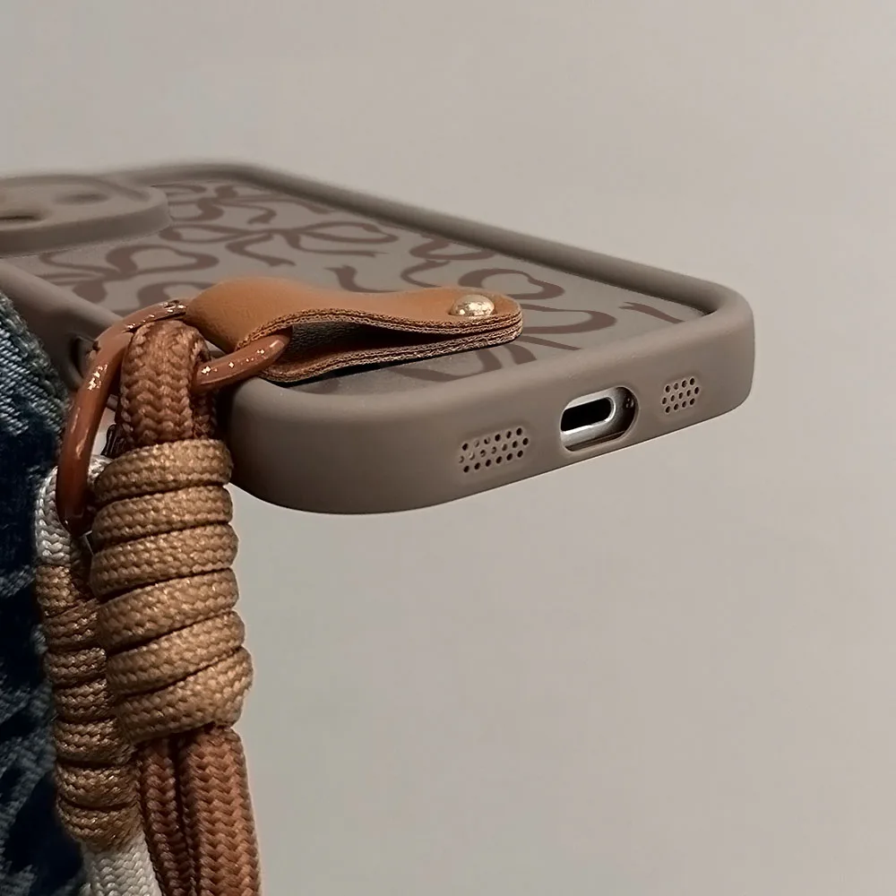 Elegant Bow Wrist Chain Lanyard Soft TPU Phone Case Cover
