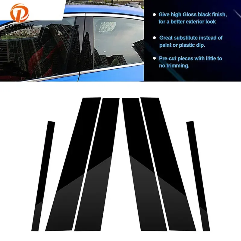 자동차 스타일링 문짝 창문 기둥 포스트 트림 커버, BMW 1 시리즈 F20 2012-2019 2013 2014 2015 2016-2018, 자동차 액세서리, 6 개