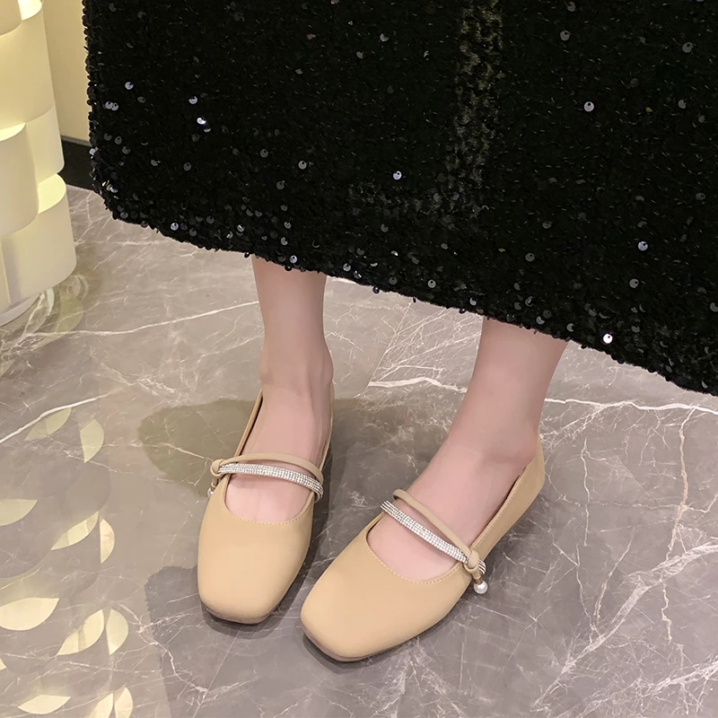 Aphixta Crystal New Spring Autumn Shoes Elegant Shoes Woman Heel Patent Leather Slip On Fashion Loafers shoes Woman 2024 Trend