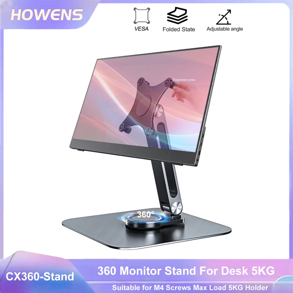 Monitor Stand Support Aluminum Alloy Desktop 360 VESA 75x75mm Suitable thumbnail 5