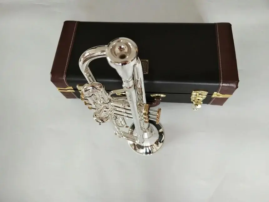 Stradivarius Top Trumpet LT197S-99 Music instrument Bb Trumpet gold plated professional grade music Free