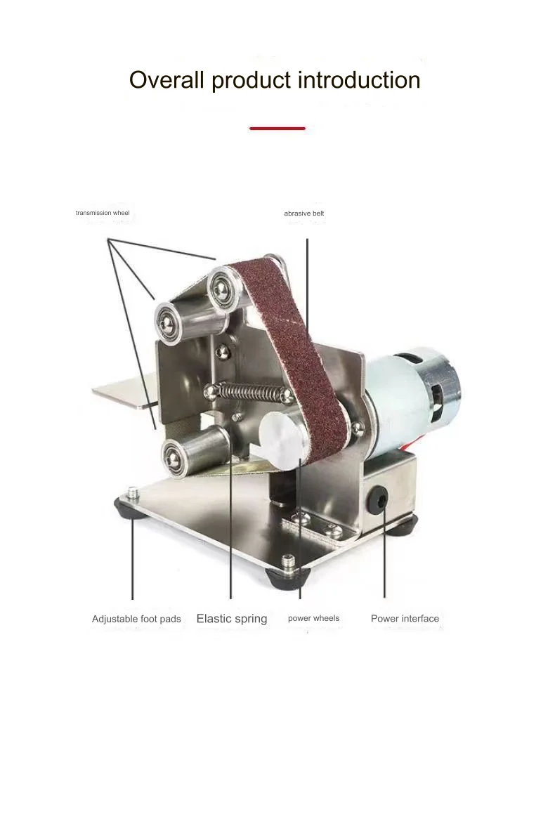 Small Mini Sanding Machine DIY Polishing Machine Woodworking Grinder Fixed Angle Grinder Sharpening Machine Home