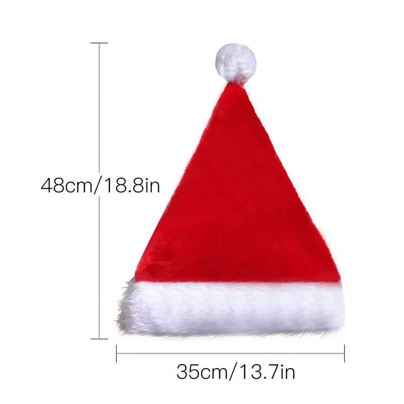 LED Christmas Hat Plush Santa Claus Hats With LED Lights Christmas Costume Accessories Plush Hat For New Year Party
