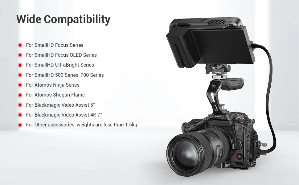 SmallRig drehbare und neigbare Monitorehalterung mit Kaltschuhhalterung, für SmallHD für Atomos Monitor/Bildschirmhalterung 2905B – Detail 2