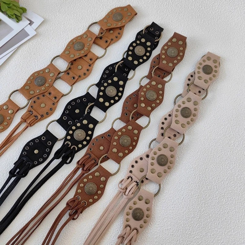 

Carving Waist Chain Cowgirl Studded Belt for Women Prom Banquet Club Party