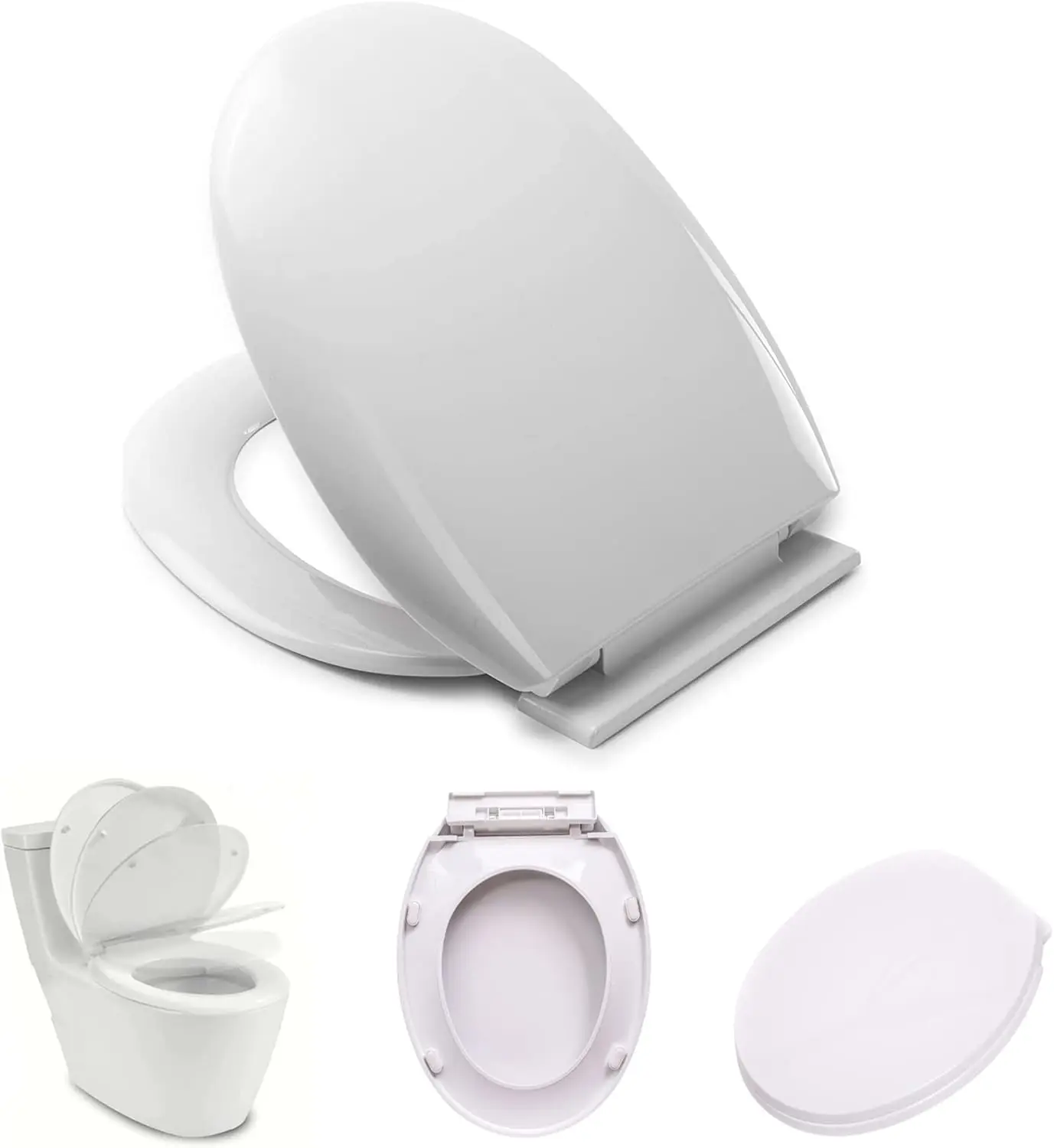 Soft Close Toilet Seat Oval Shaped Easy Top Fix Antibacterial Bathroom Loo Seat - Picture 7 of 7