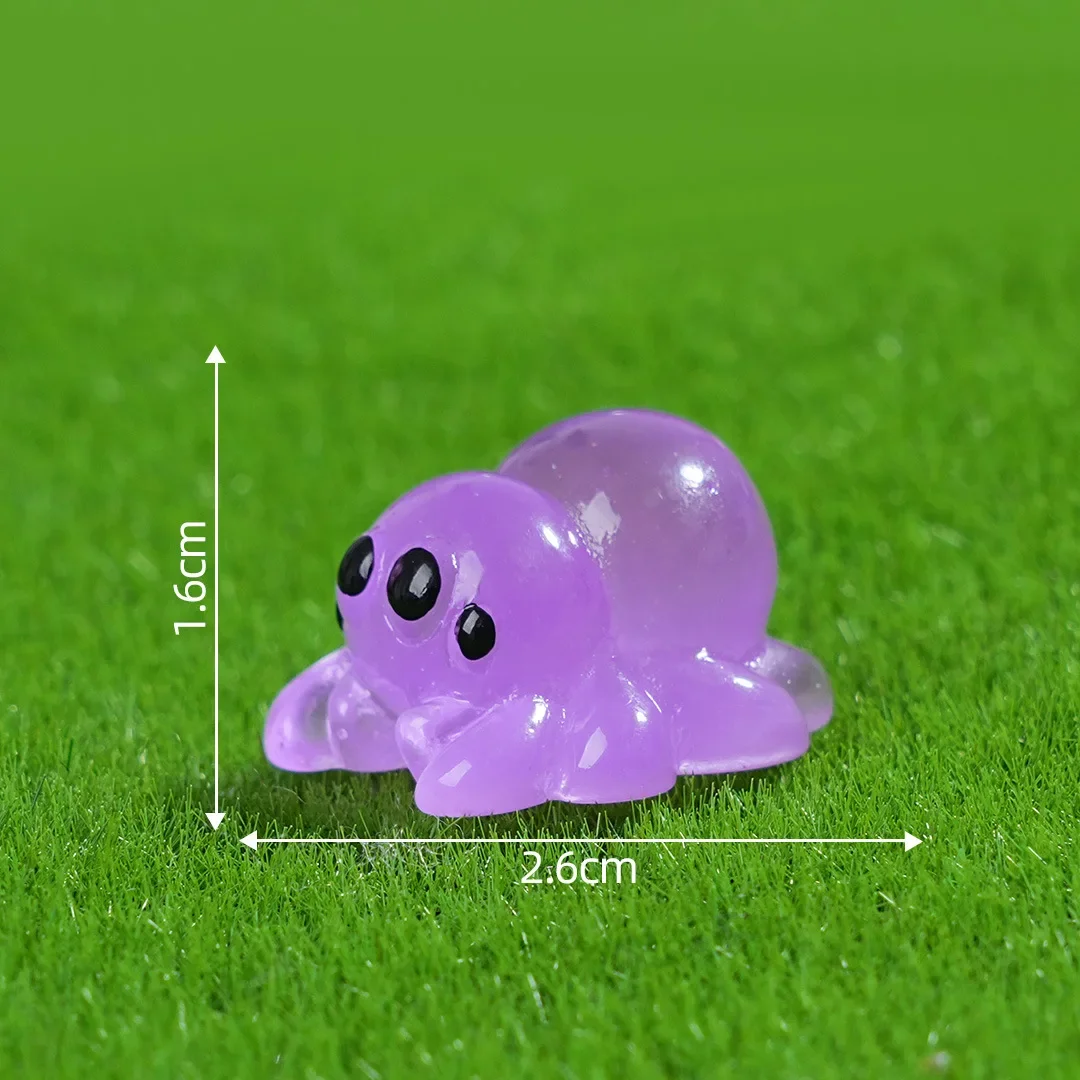 10/50개 시뮬레이션 발광 레진 거미 요정 정원 미니어처 장식품 DIY 보석 만들기 블라인드 백 액세서리