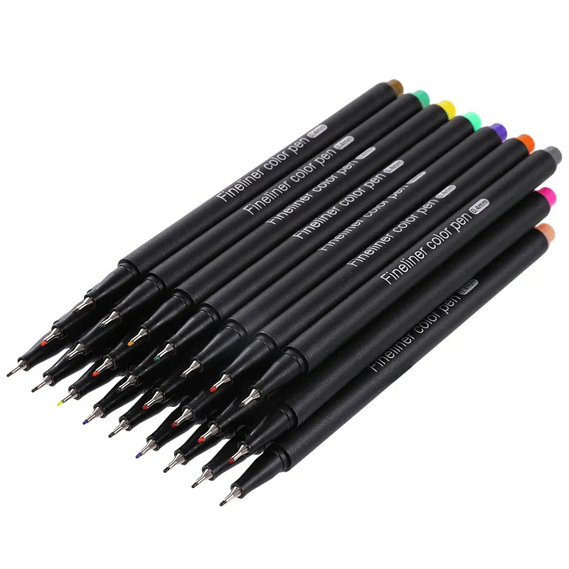 Colored Fine Liner Pen Set Journal Markers 0.4mm Micron Fineliners Drawing Sketch Marker Tiralineas Art Markers Brashpen,marker pens,color marker pens,markers pen,marker pen,art marker pens,art markers,colored pens,sketching markers,drawing pen