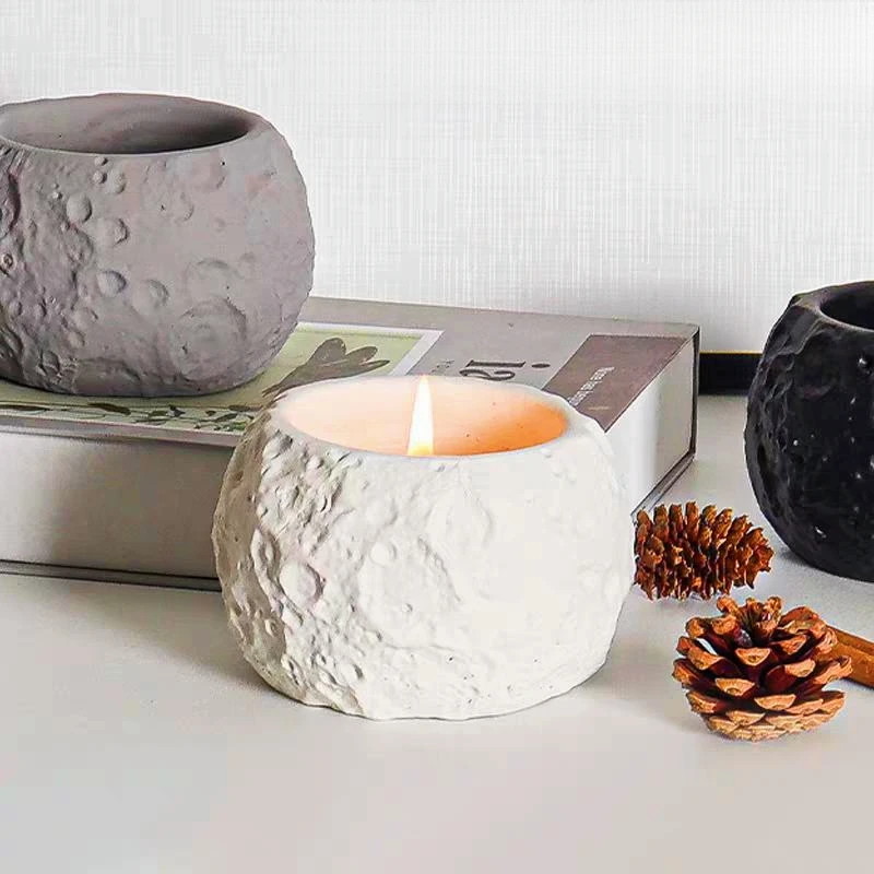 

Creative Moon Concrete Candle Cup Silicone Molds Ball Gypsum Plaster Storage Jar Home Decoration DIY Cement Flowerpot Mould