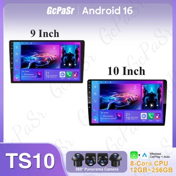 Android 16 universal 9/10 pulgadas coche estéreo CarPlay autoradio Android Auto GPS reproductor multimedia 2 DIN WiFi reproductor QLED pantalla BT 1