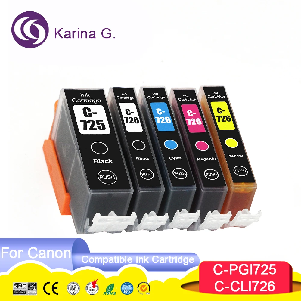 Compatible For  PGI725 CLI726 PGI 725 ink cartridge For  PIXMA IP4870 IP4970 IX6