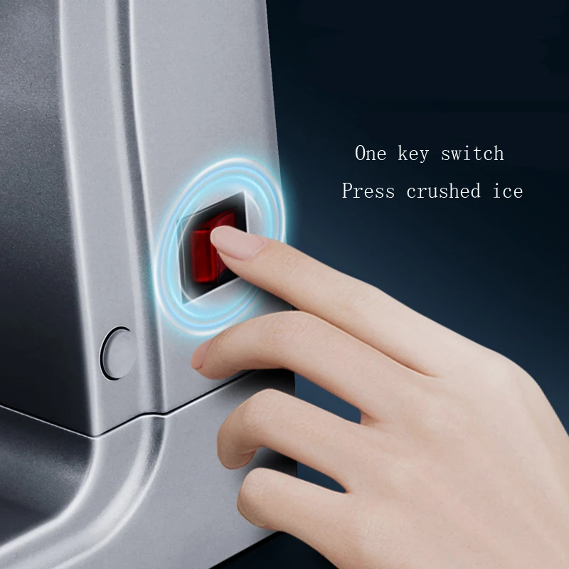Electric Dual Blade Ice Crusher Machine Snow Cone Granizing with Free Tray for Home Commercial Icy Drink Smoothie Maker
