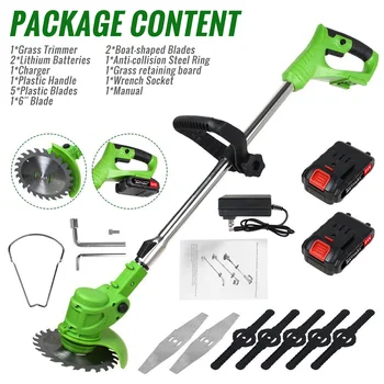 Weed Trimmer Lawn Electric Brushles 2-in-1 Cordless String Grass Trimmer Cutter Fast Charger With 2 xBattery for Yard Garden 3