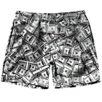 New Men Microphone Patterns Beach Shorts 3D Printed Dollars Short Pants Fun Street Outdoor Breathable Sports Board Shorts 1