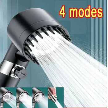 Rubinetto a 4 modalità per soffione doccia da bagno Rubinetto da cucina Soffione doccia con massaggio ad acqua con arresto a un tasto con set doccia da bagno con filtro 1
