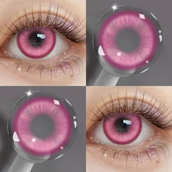 Vibrant Magic Pop GreenRed Cosplay Contact Lenses - 6 - Month Wear for Eye Makeup Transformation (Rose Red)