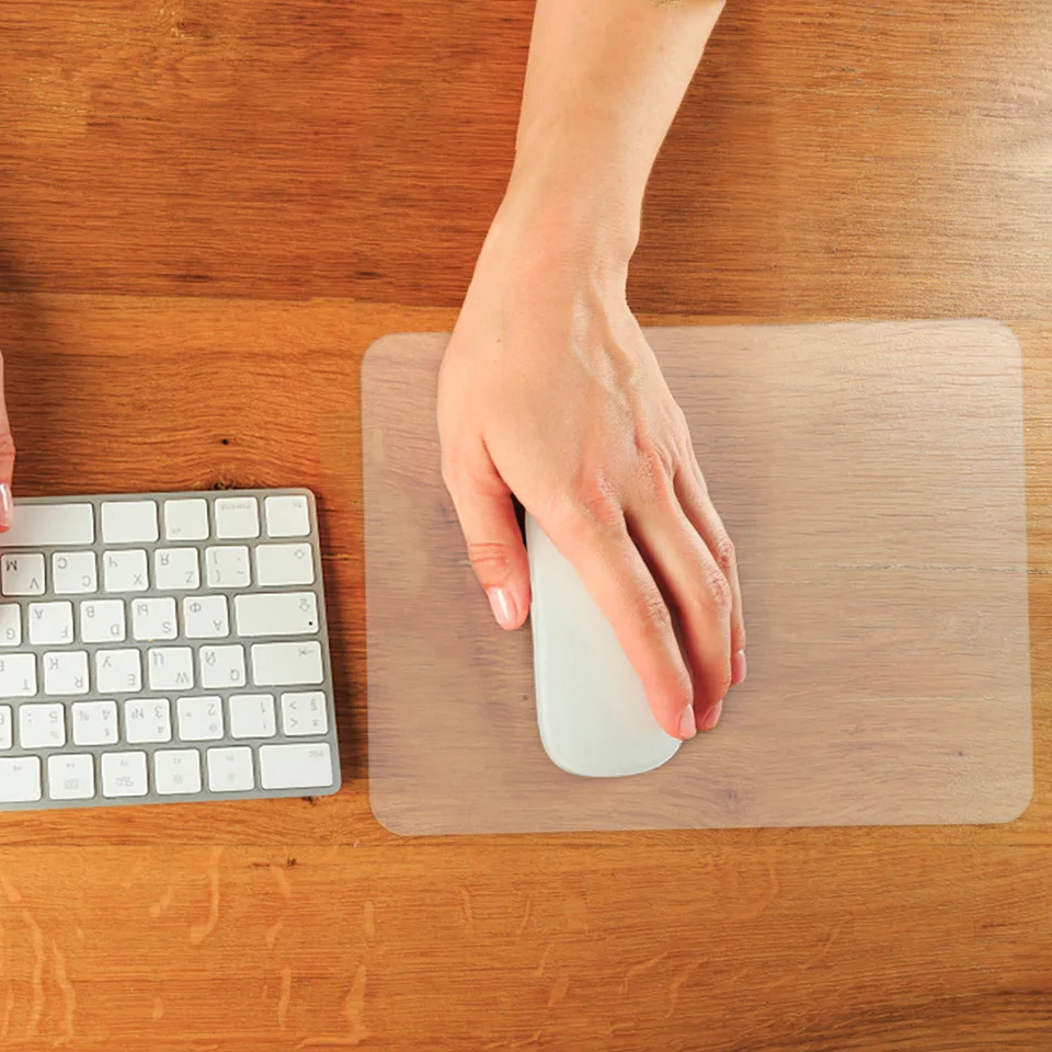 JIANG100 Glass Mouse Pad, Gaming Office Home Clear