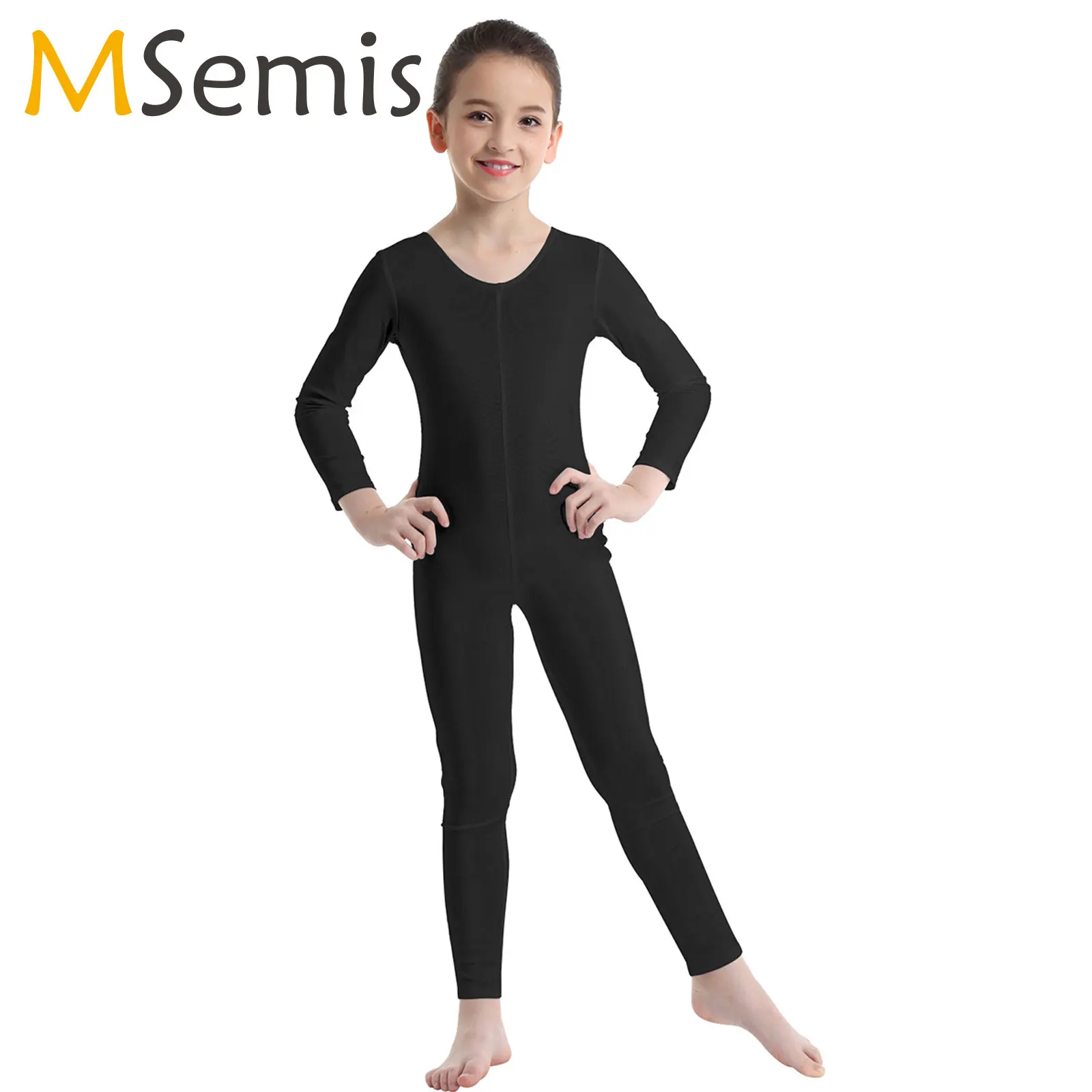 Combinaisons de danse de ballet pour enfants et adolescents, justaucorps AqLeotard pour filles, vêtements de danse d'entraînement pour enfants, vêtements de danse à manches longues