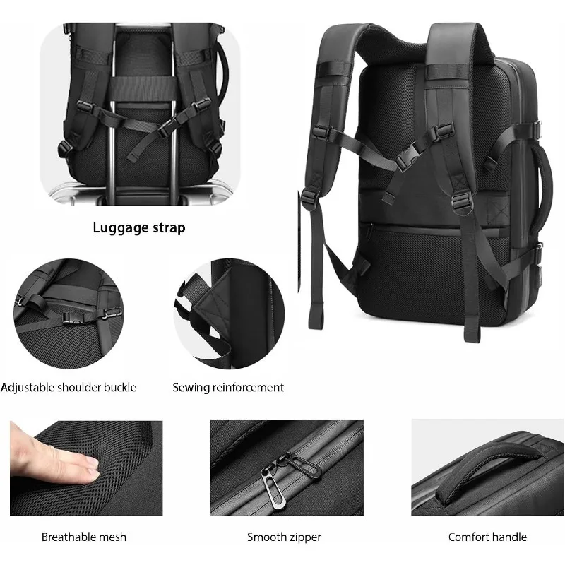 Multifunctional Air Bag Backpack for Men Large Capacity Vacuum Storage Business Travel Bag Oxford Cloth Waterproof Backpack 4