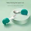 Baby Gadgets Tableware Set Children Utensil Stainless Steel Toddler Dinnerware Cutlery Cartoon Infant Food Feeding Spoon Fork 2