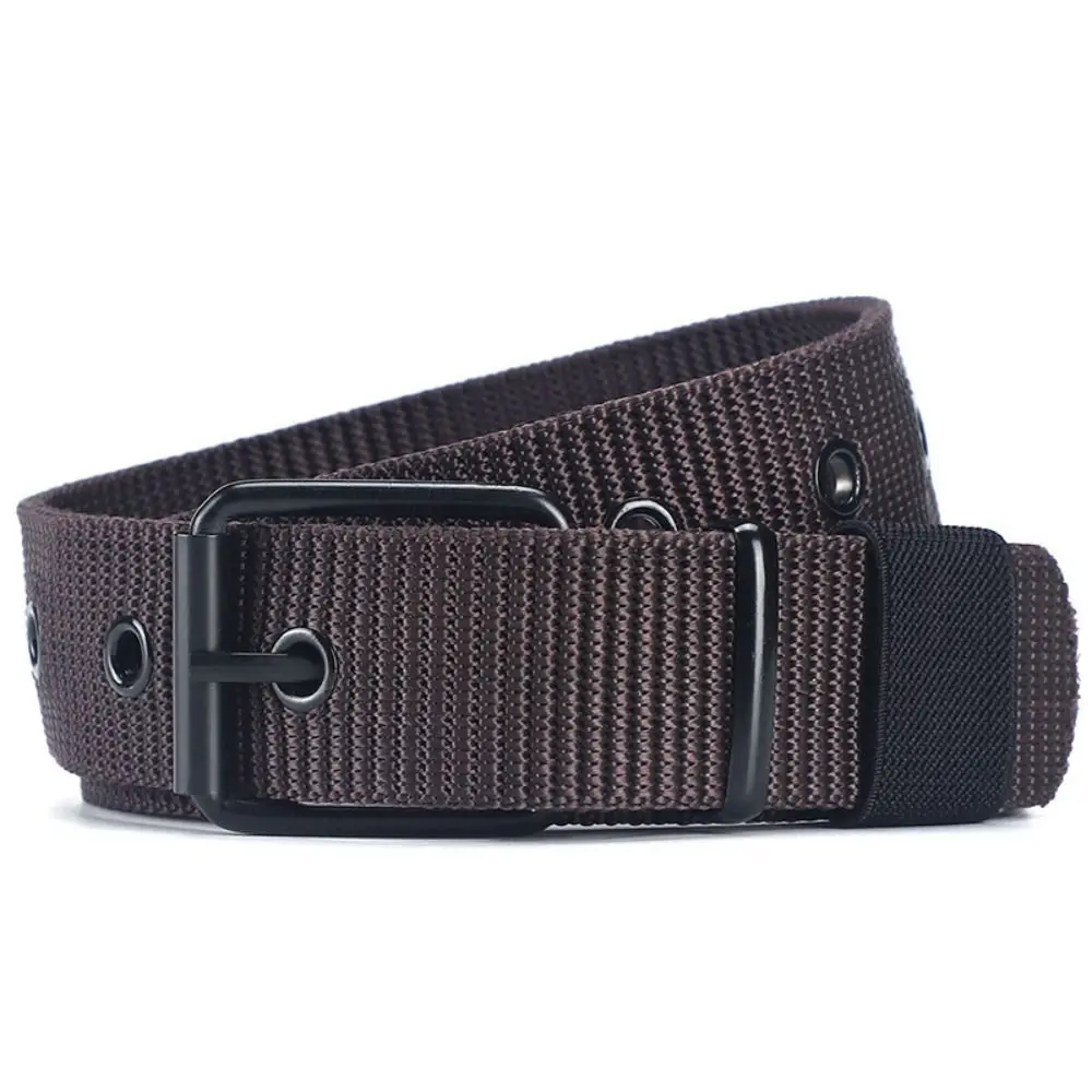 Schnell trocknender, einfacher Nylon-Canvas-Gürtel, lässiges Luxus-Design, Dornschließe, gewebter Hüftgürtel für Herren, Jeansgürtel – Detail 4