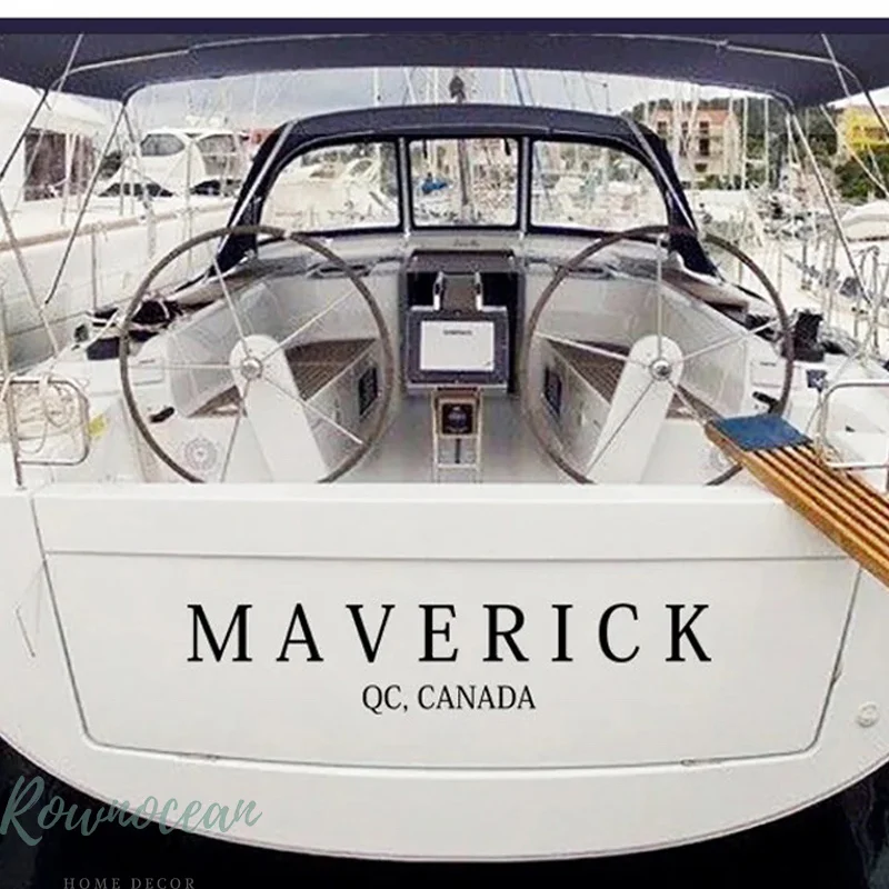 CustomYachtBoatNameandCityDecalNauticalMarineDecoration