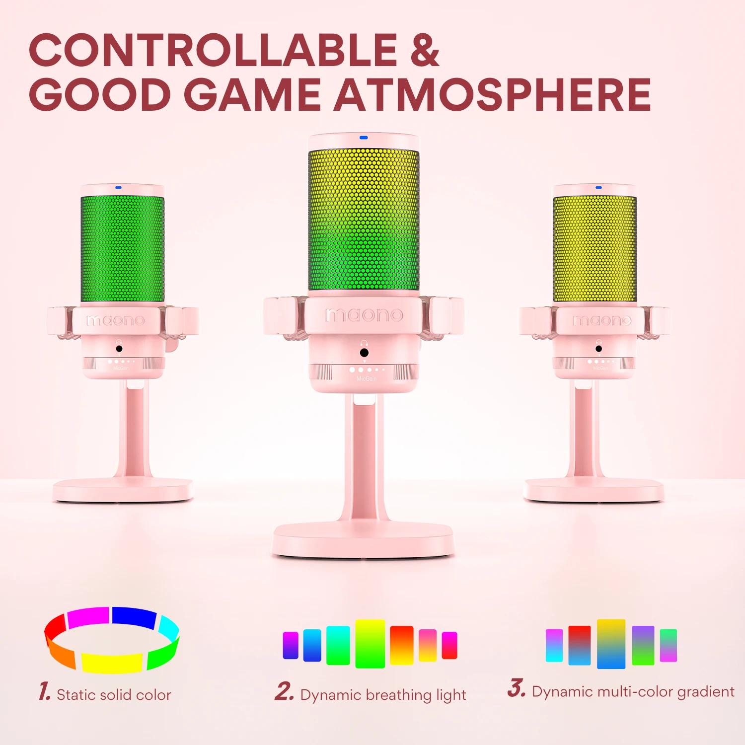Maono Gamerwave USB CŸ ũ, RGB  ,   ð ͸, ĳ ũ,  Ʈֿ, DGM20