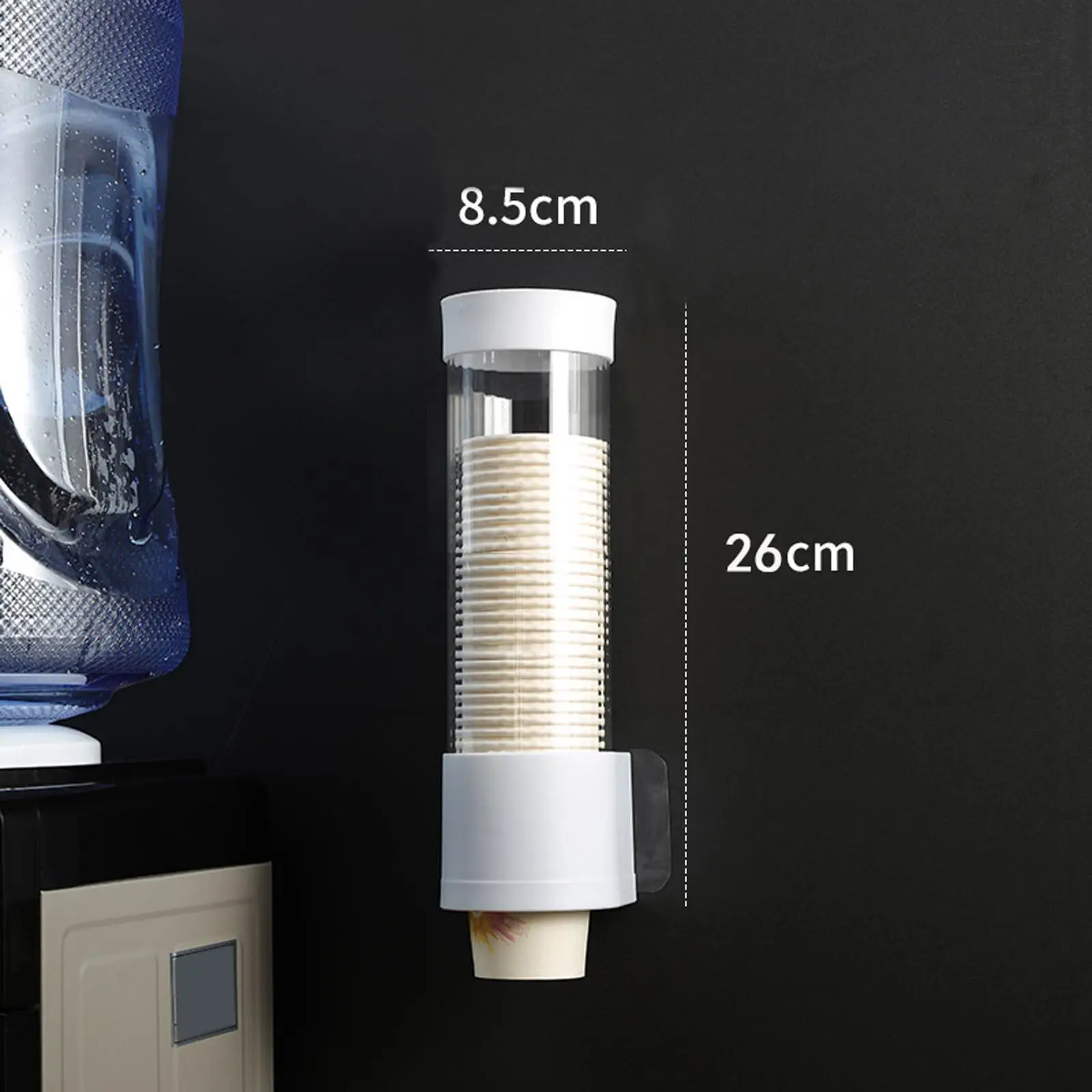 Cup Dispenser Paper Cup Organizer Transparent Versatile Wall Mount Holder