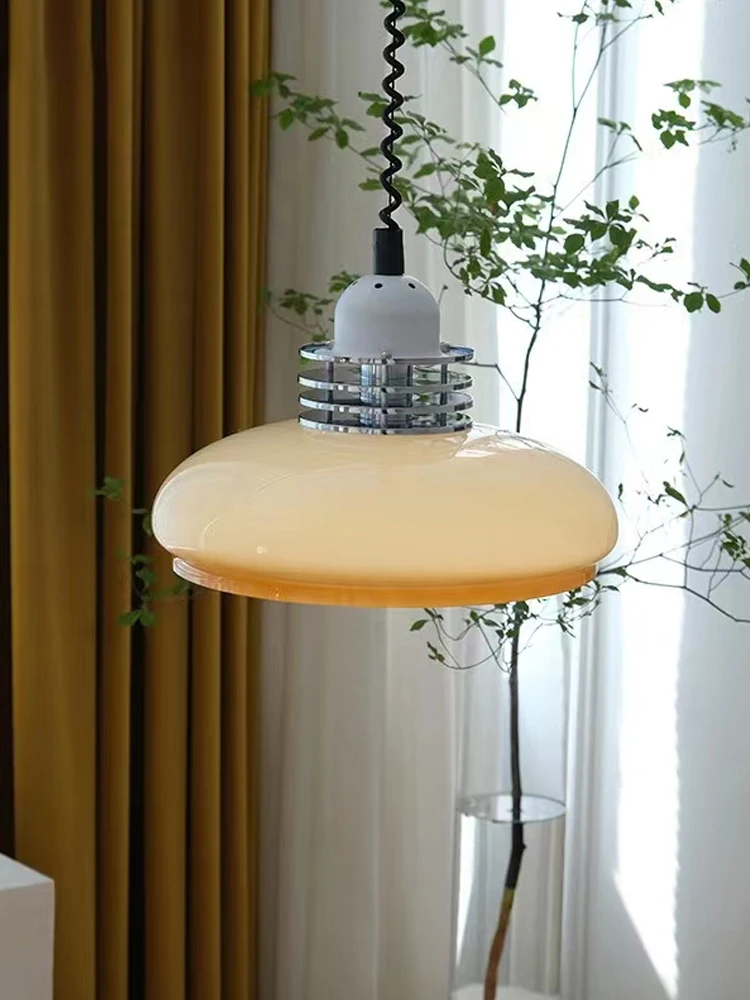 

Новинка 2023, кремовое стекло, французская виниловая Люстра для ресторана, Корейская японская Подвесная лампа в средневековом стиле ваби-Саби-бар