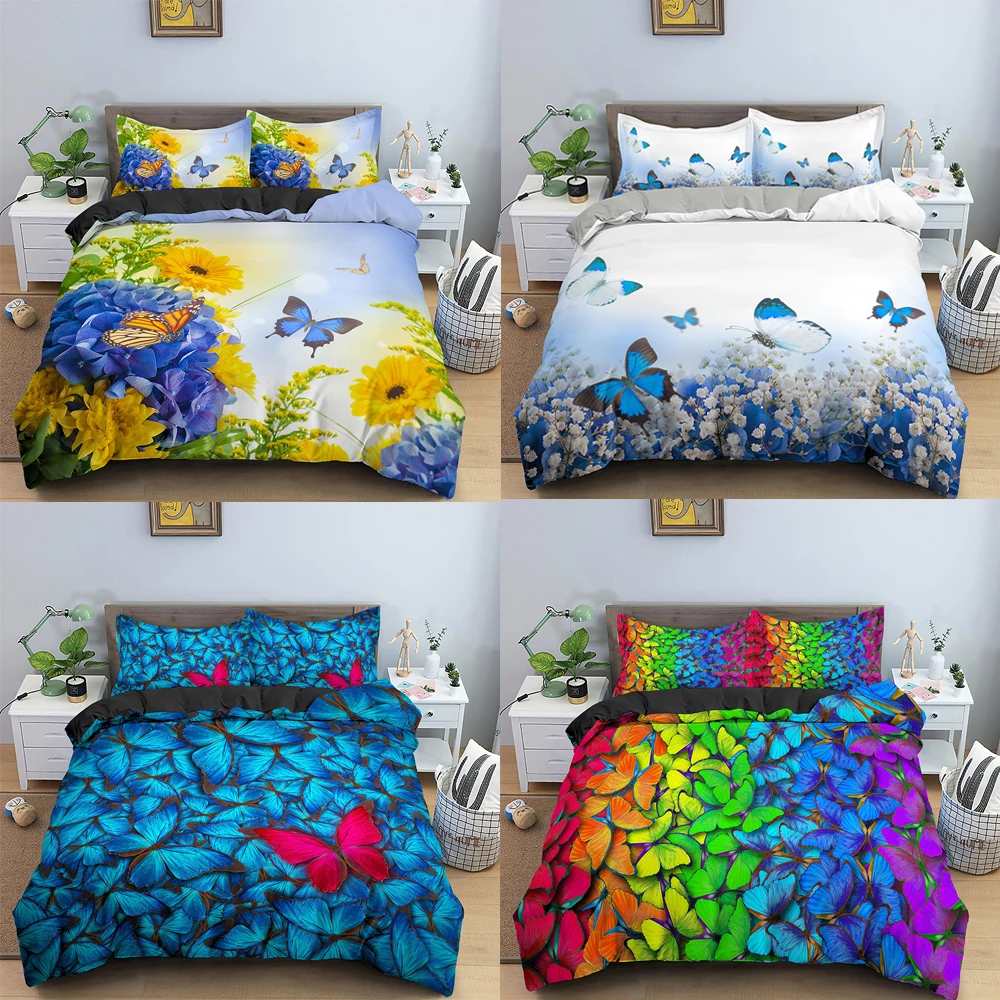 3d Butterfly Duvet Cover Colorful 