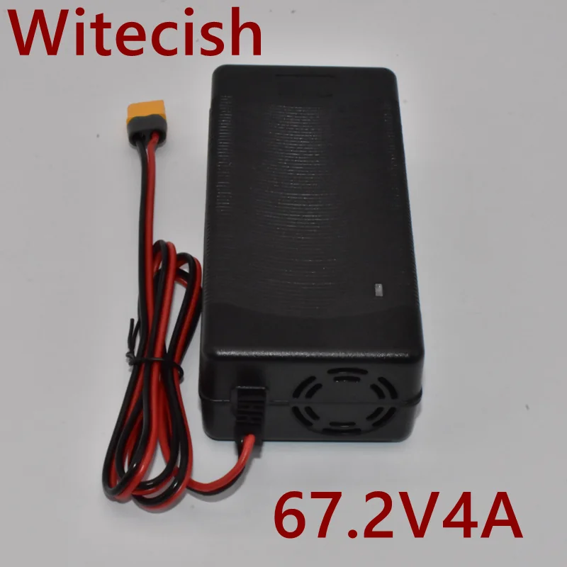 

16S 60V 4A Lithium ion Charger 60 Volt 67.2V Electric Bike Bicycle Scooter Battery Chargers GX16 XLR XT60 IEC Connector With Fan