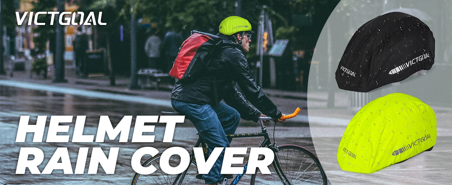 VICTGOAL Wasserdichte reflektierende Abdeckung für Fahrradhelm Regenfester Fahrradhelm Regenschutz MTB-Rennradhelm Staubdichte Abdeckungen – Detail 1