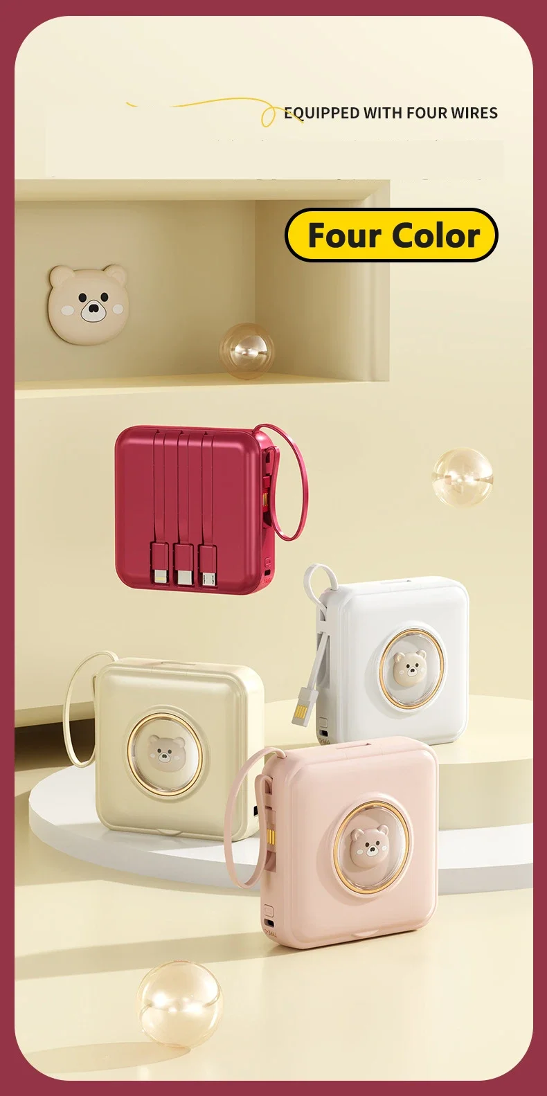 Mini power bank con specchio trucco caricabatterie portatile_voghion.com