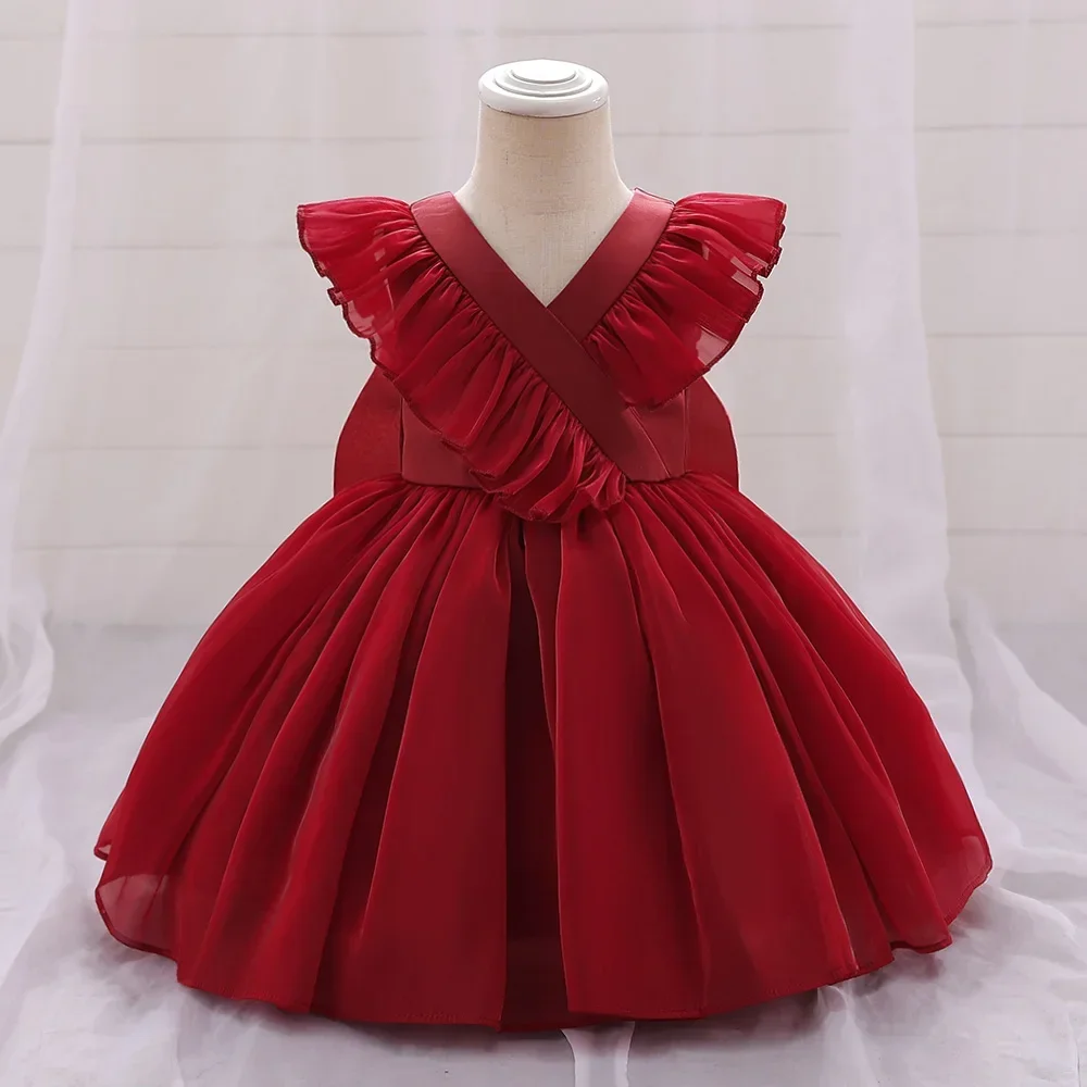 

Elegant Christmas Dress Toddler's First Steps Dress, Infant Baby 1 Year Birthday Princess Party Dress, Girl's Wedding Ball Gown
